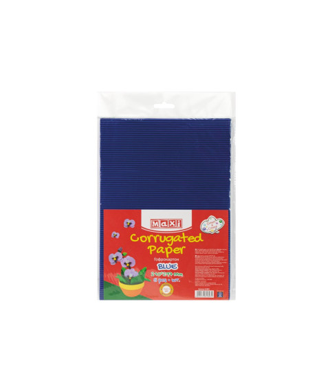 Carton gofrat 160gr/m2 A4, 5 buc, Albastru